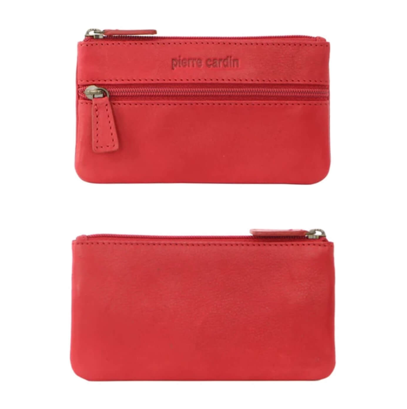 Pierre Cardin Leather Coin Purse - Key Holder in Red
