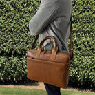 Pierre Cardin PC3620 Mens Italian Leather Computer Bag/Tan