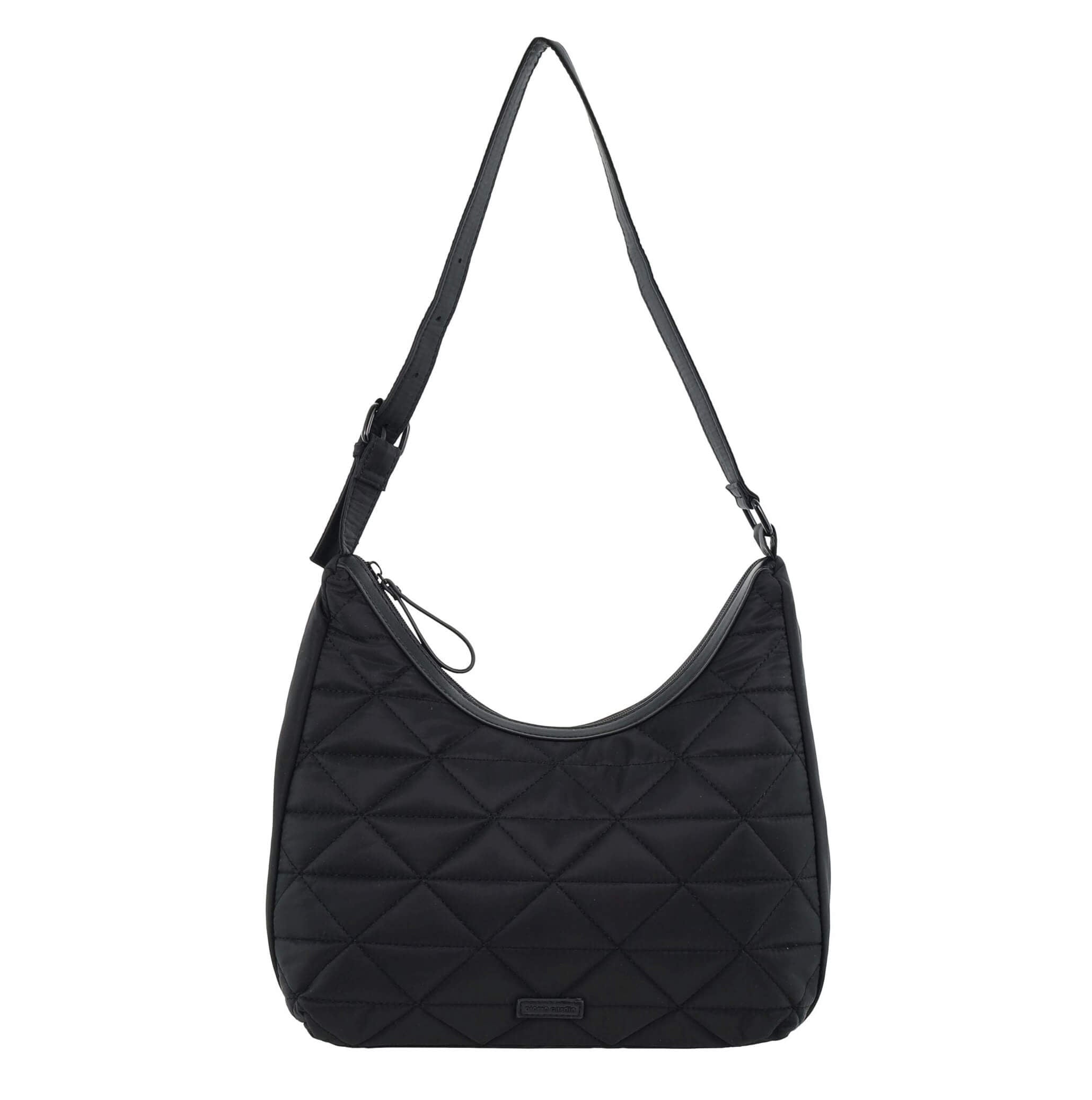 Pierre Cardin Ladies Nylon Quilted Hobo Bag in Black