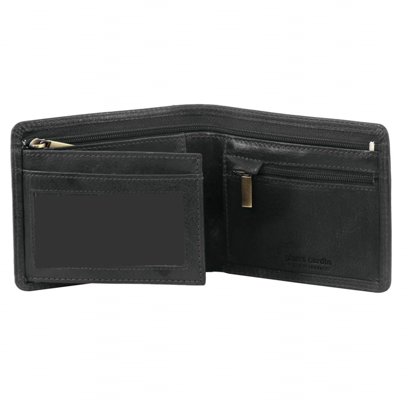 Pierre Cardin Men’s Italian Rustic Leather Tri-fold Wallet in Black