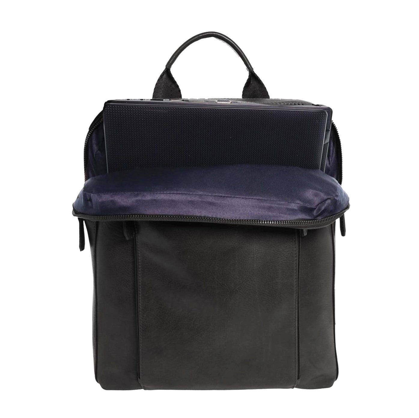 Pierre Cardin Men’s Leather Business-Laptop Backpack in Black