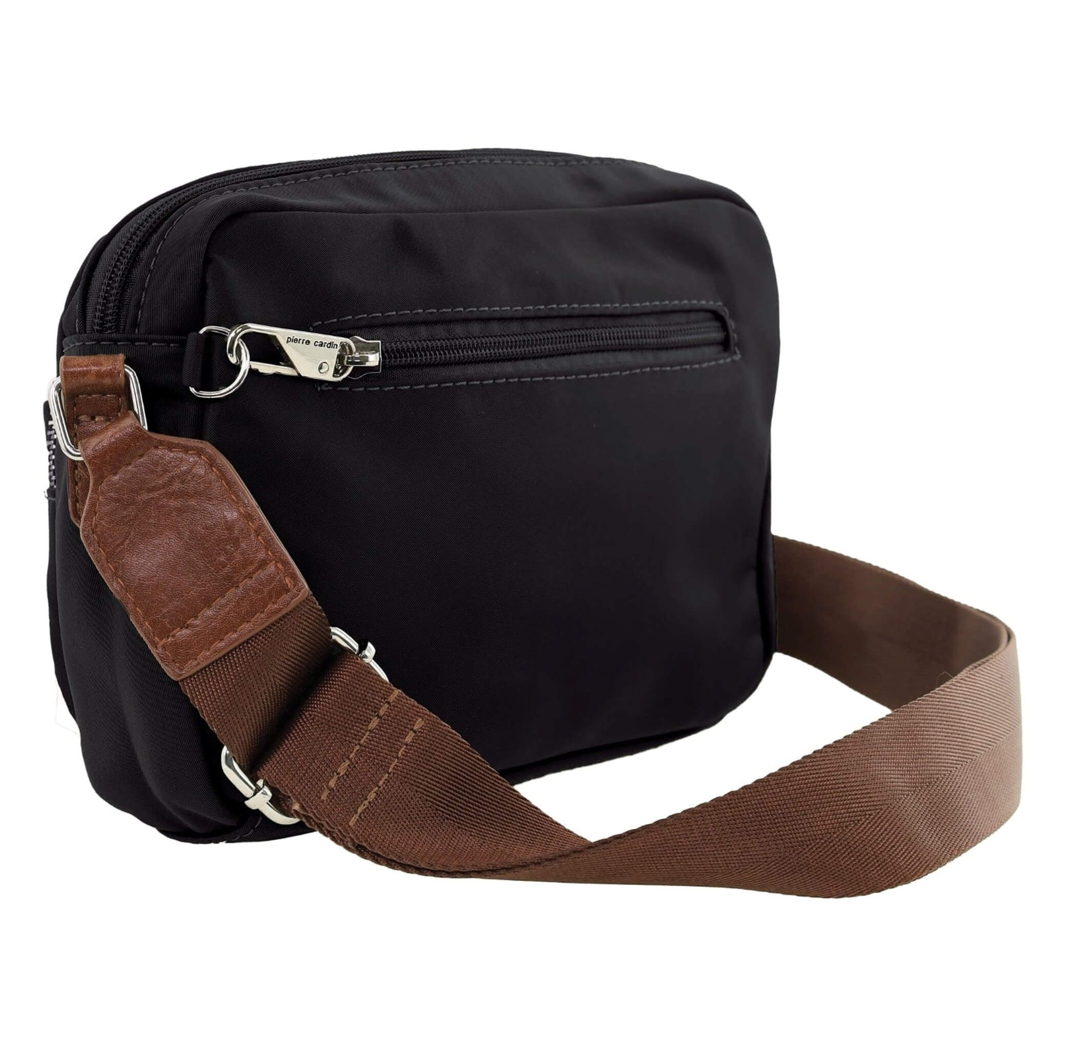 Pierre Cardin RFID Anti-Theft Nylon Crossbody Bag in Black