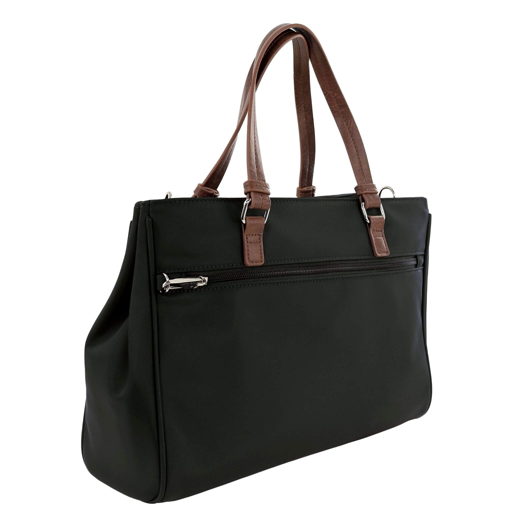 Pierre Cardin RFID Anti-Theft Nylon Mini Tote/Crossbody Bag In Black