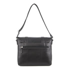 Pierre Cardin Italian Leather 13-inch Laptop Bag in Black/Navy