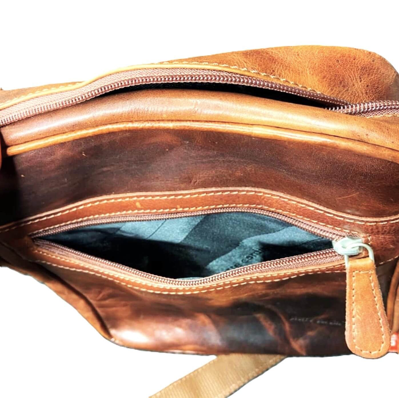 Pierre Cardin PC2800 Rustic Leather Cross Body-iPad Bag/Cognac