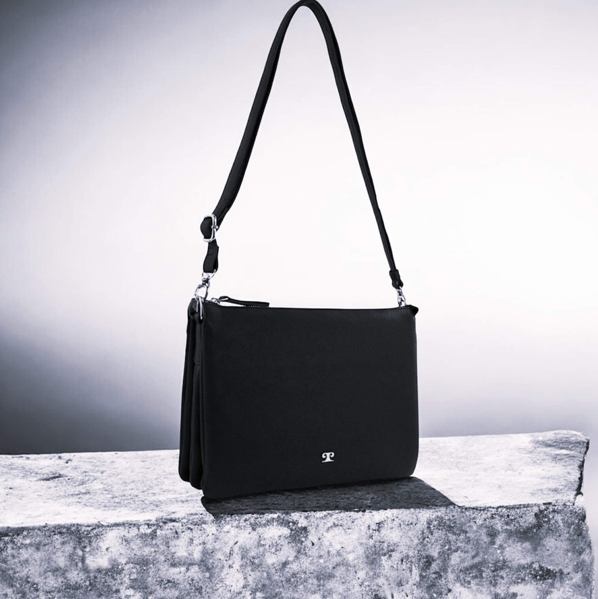 Pierre Cardin Ladies Leather Crossbody Bag in Black