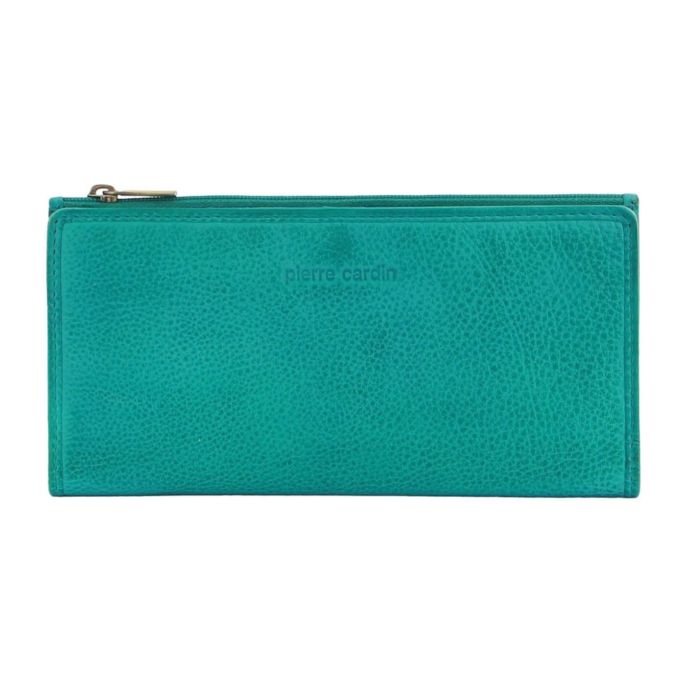 Pierre Cardin Ladies’ Genuine Leather Bi-Fold Wallet in Turquoise