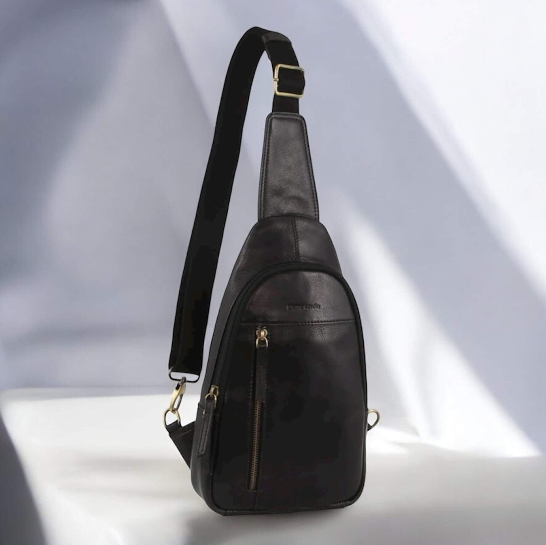 Pierre Cardin PC3711 Mens Leather Sling Bag/Black