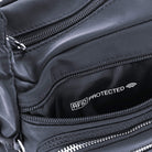 Pierre Cardin RFID Anti-Theft Nylon Crossbody Bag In Black