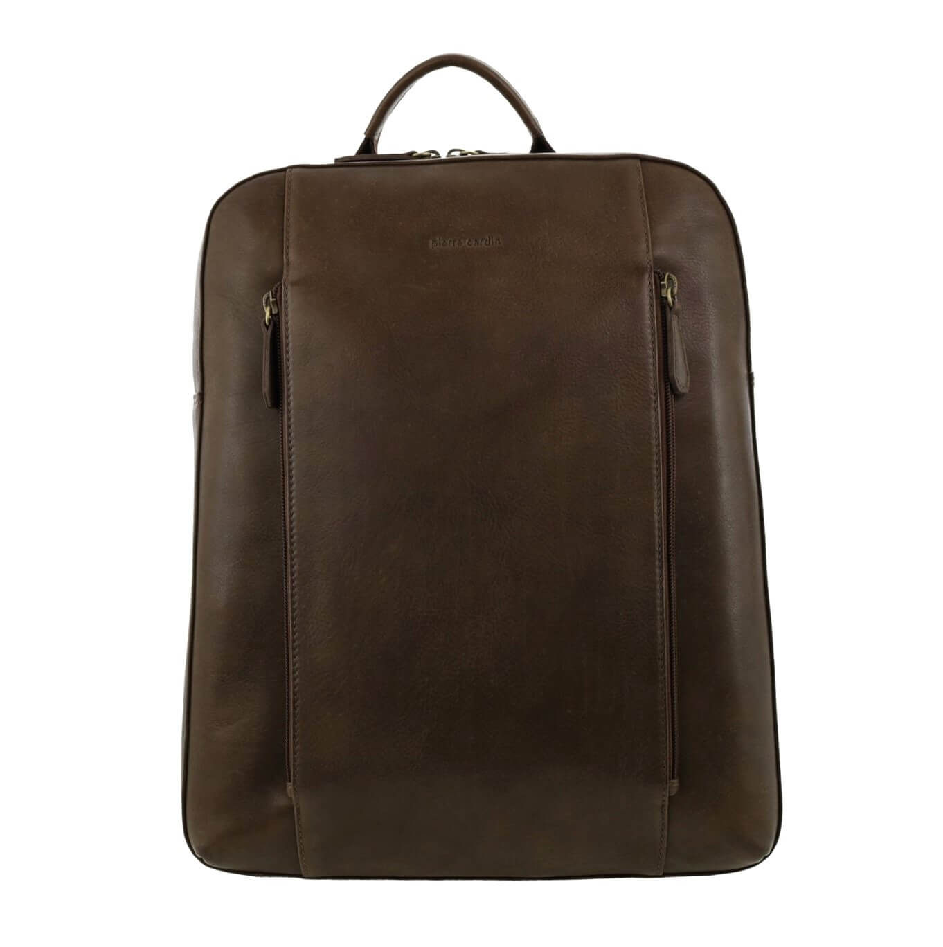 Pierre Cardin Men’s Leather Business-Laptop Backpack in Oak