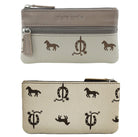 Pierre Cardin Italian Leather Coin Purse/Key Holder in Beige-Taupe