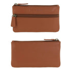 Pierre Cardin Leather Coin Purse - Key Holder in Cognac