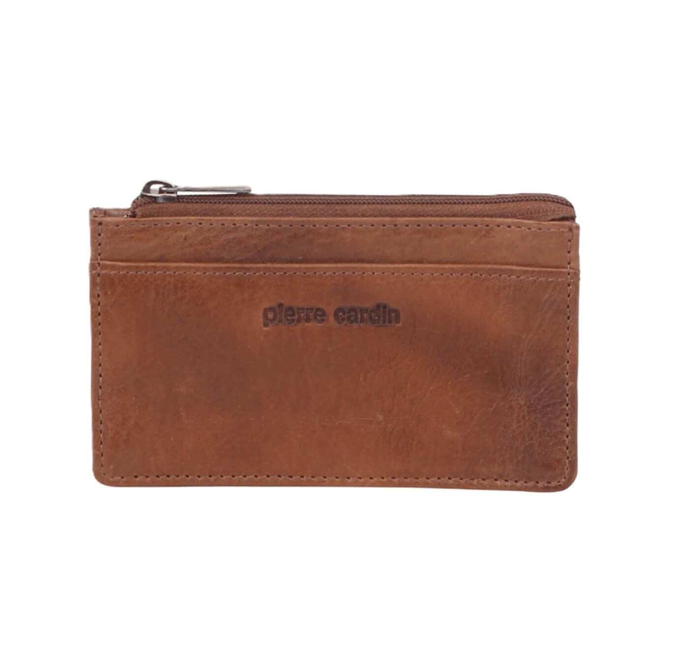 Pierre Cardin Italian Leather Coin-Key Purse in Cognac