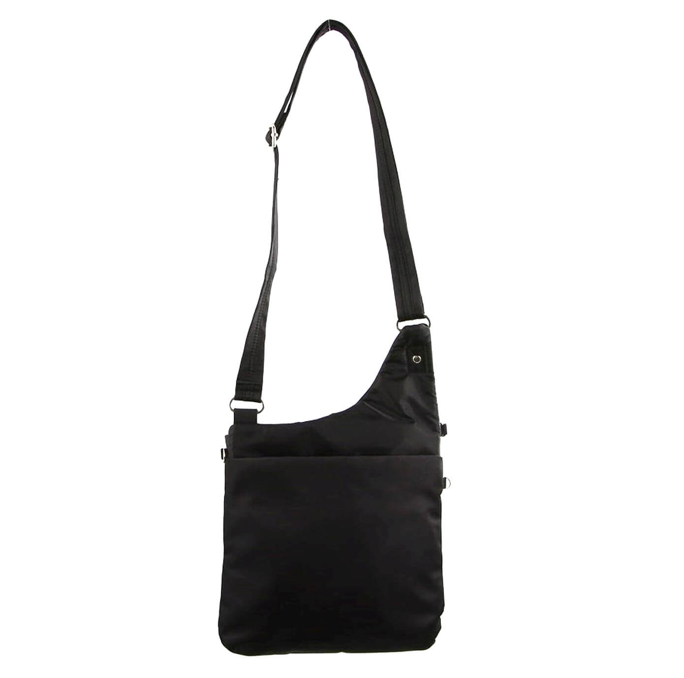 Pierre Cardin Ladies Anti-Theft-RFID Nylon Crossbody Bag in Black