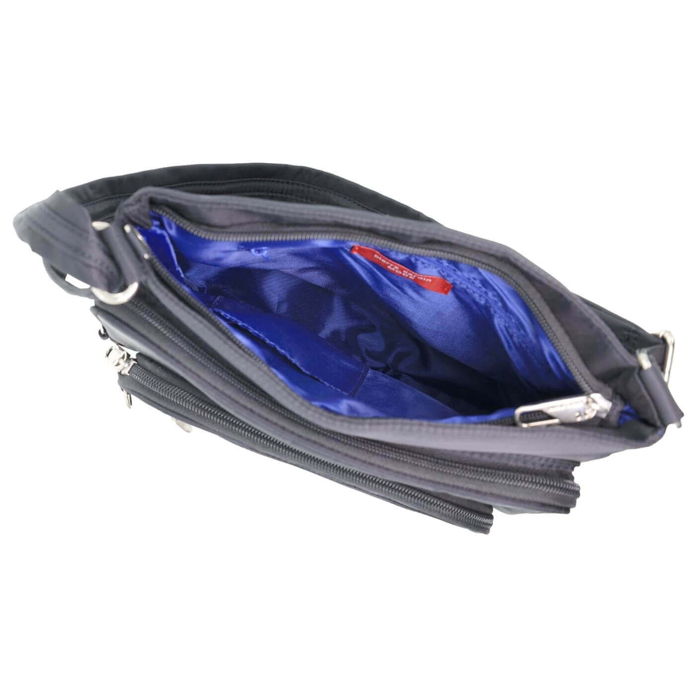 Pierre Cardin Ladies Anti-Theft-RFID Nylon Crossbody Bag in Black