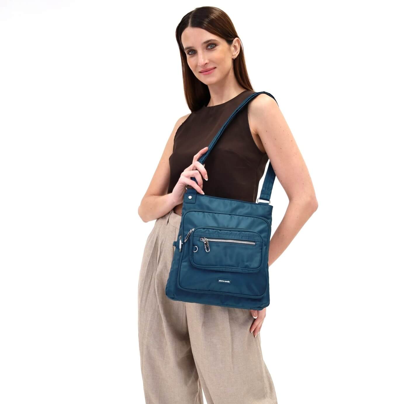 Pierre Cardin PC2417 Anti-Theft RFID Cross Body Bag/Teal