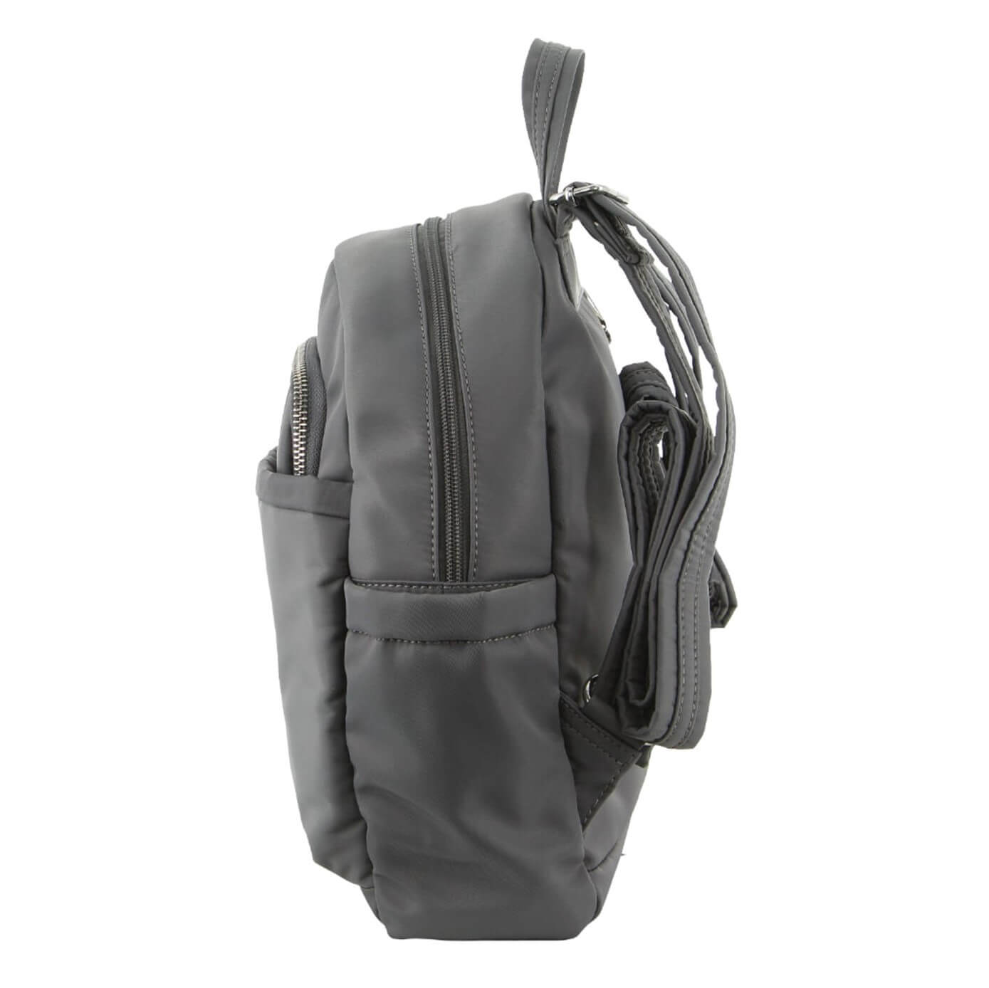 Pierre Cardin Nylon RFID Backpack with Anti-Theft Features in Grey