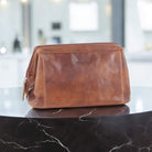 Pierre Cardin PC2803 Rustic Leather Toiletry Bag/Cognac