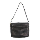 Pierre Cardin Men's Rustic Leather Messenger Bag in Black