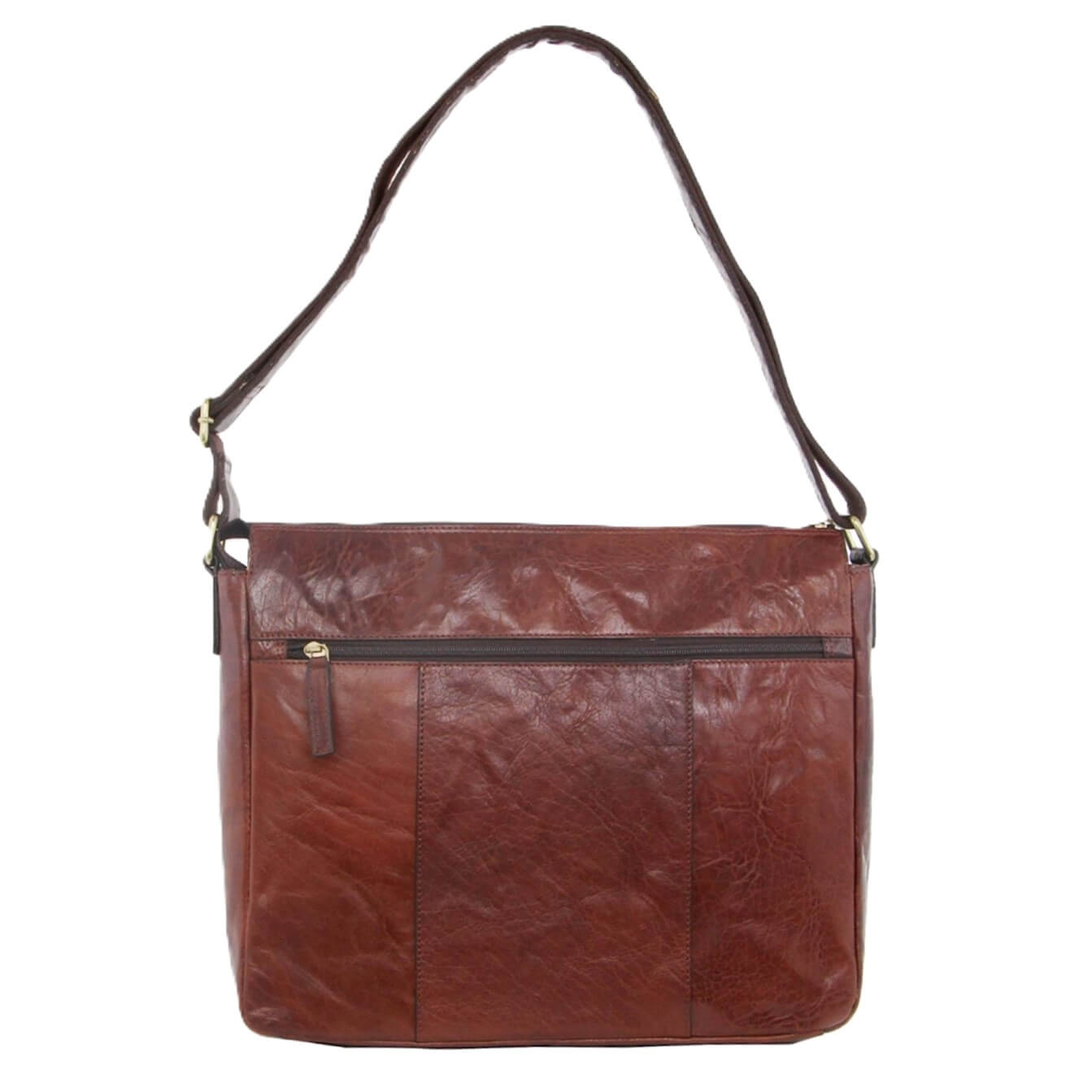 Pierre Cardin Men's Rustic Leather Business - Laptop Bag in Chestnut