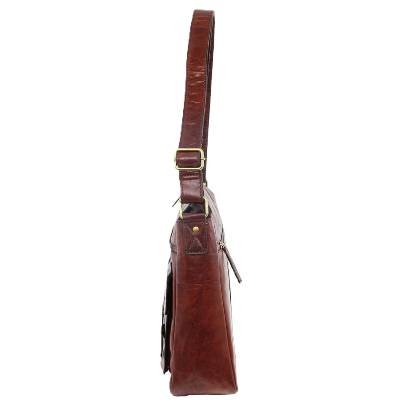 Pierre Cardin Men's Rustic Leather Business - Laptop Bag in Chestnut
