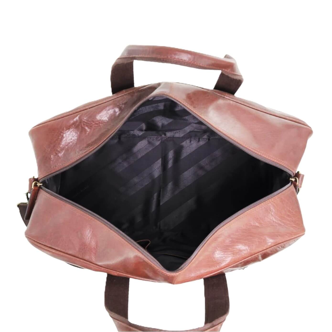 Pierre Cardin PC2825 Rustic Leather Travel-Overnight Bag/Cognac