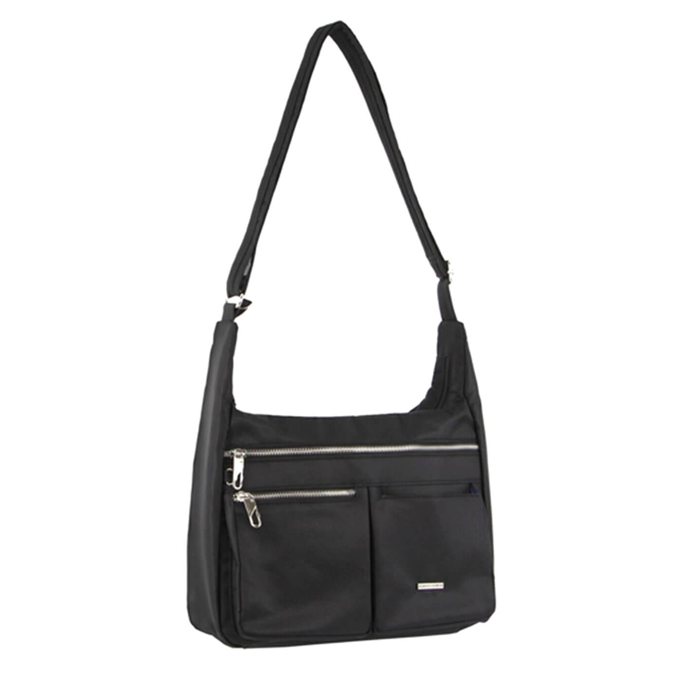 Pierre Cardin Ladies Nylon Anti-Theft RFID Crossbody Bag in Black