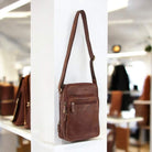 Pierre Cardin PC3130 Rustic Leather Cross-Body Bag/Chocolate