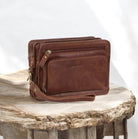 Pierre Cardin PC3133 Rustic Leather Organiser Bag/Chocolate