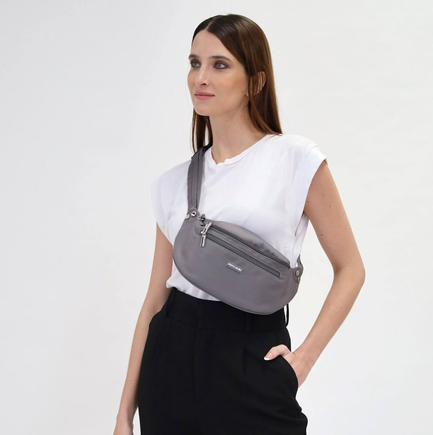 Pierre Cardin PC3178 Nylon Anti-Theft Waist Bag/Grey