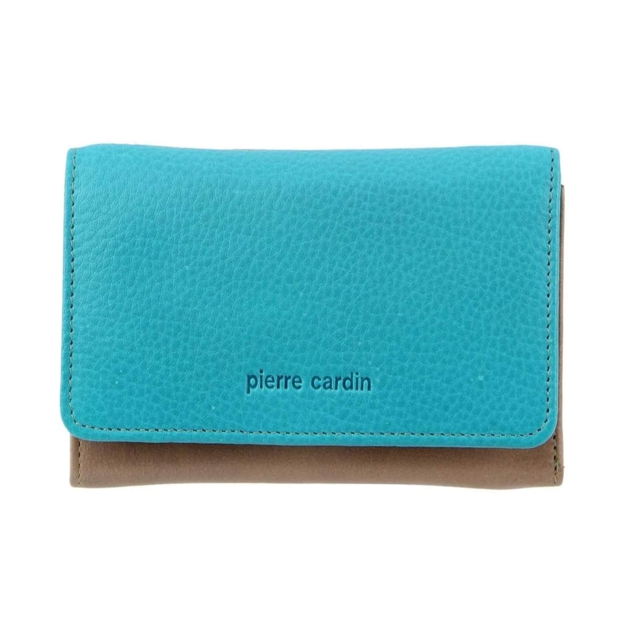 Pierre Cardin Multi-Colour Ladies Leather Tri-fold Wallet in Turquoise