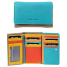 Pierre Cardin Multi-Colour Ladies Leather Tri-fold Wallet in Turquoise