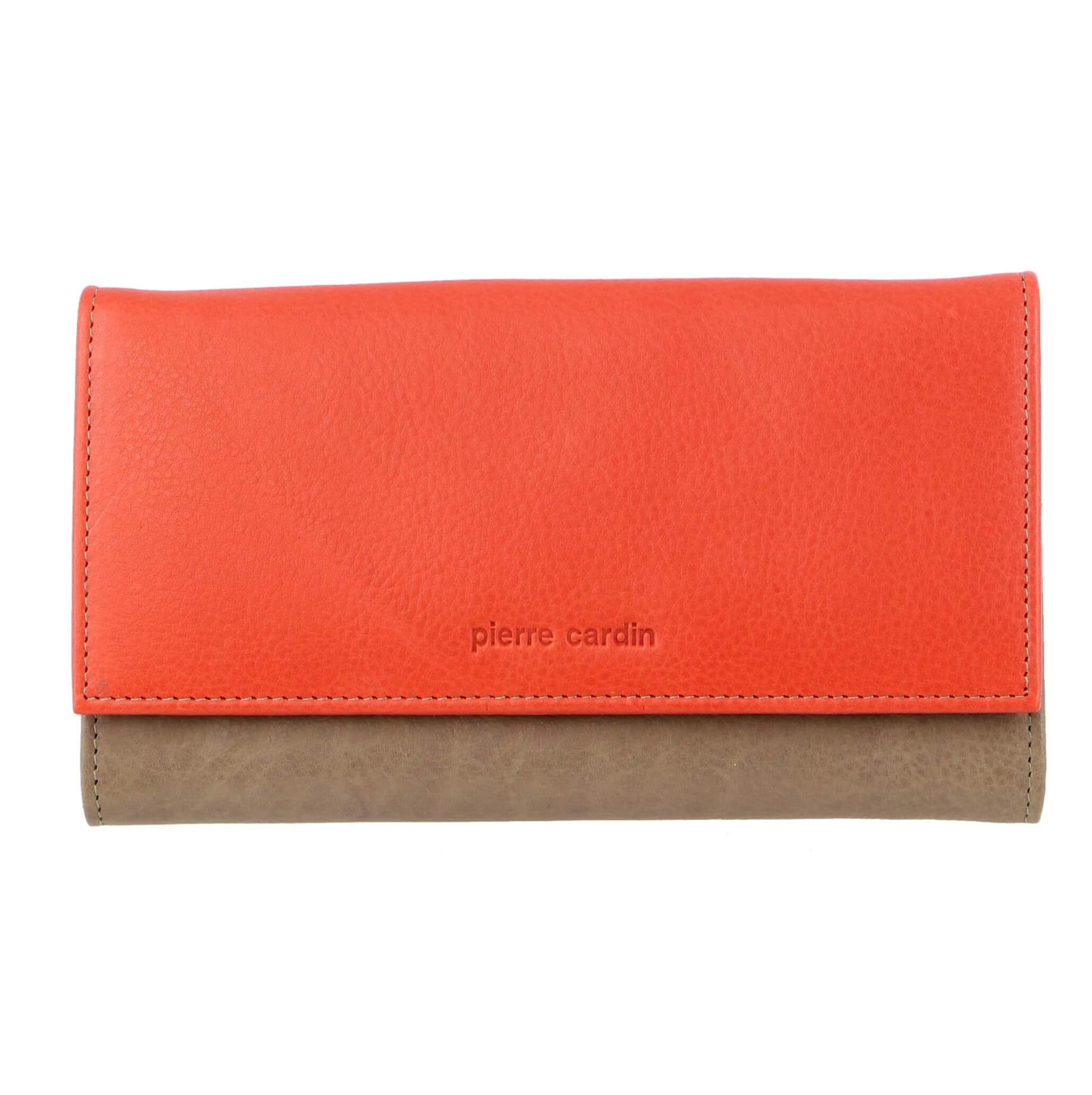 Pierre Cardin Multi-Colour Ladies Italian Leather Wallet in Orange