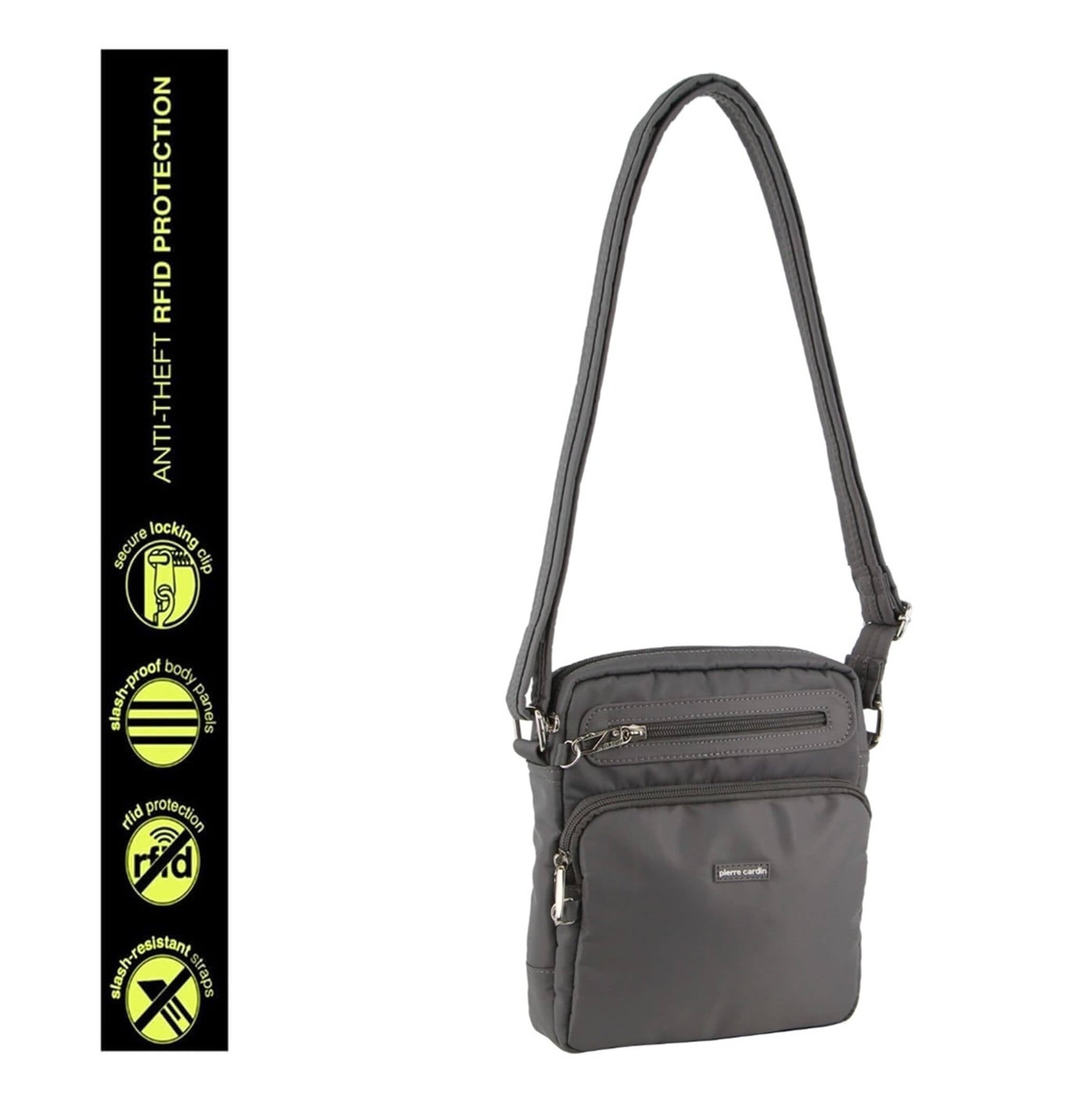 Pierre Cardin PC3265 Nylon Anti-Theft Cross Body-bag/Grey