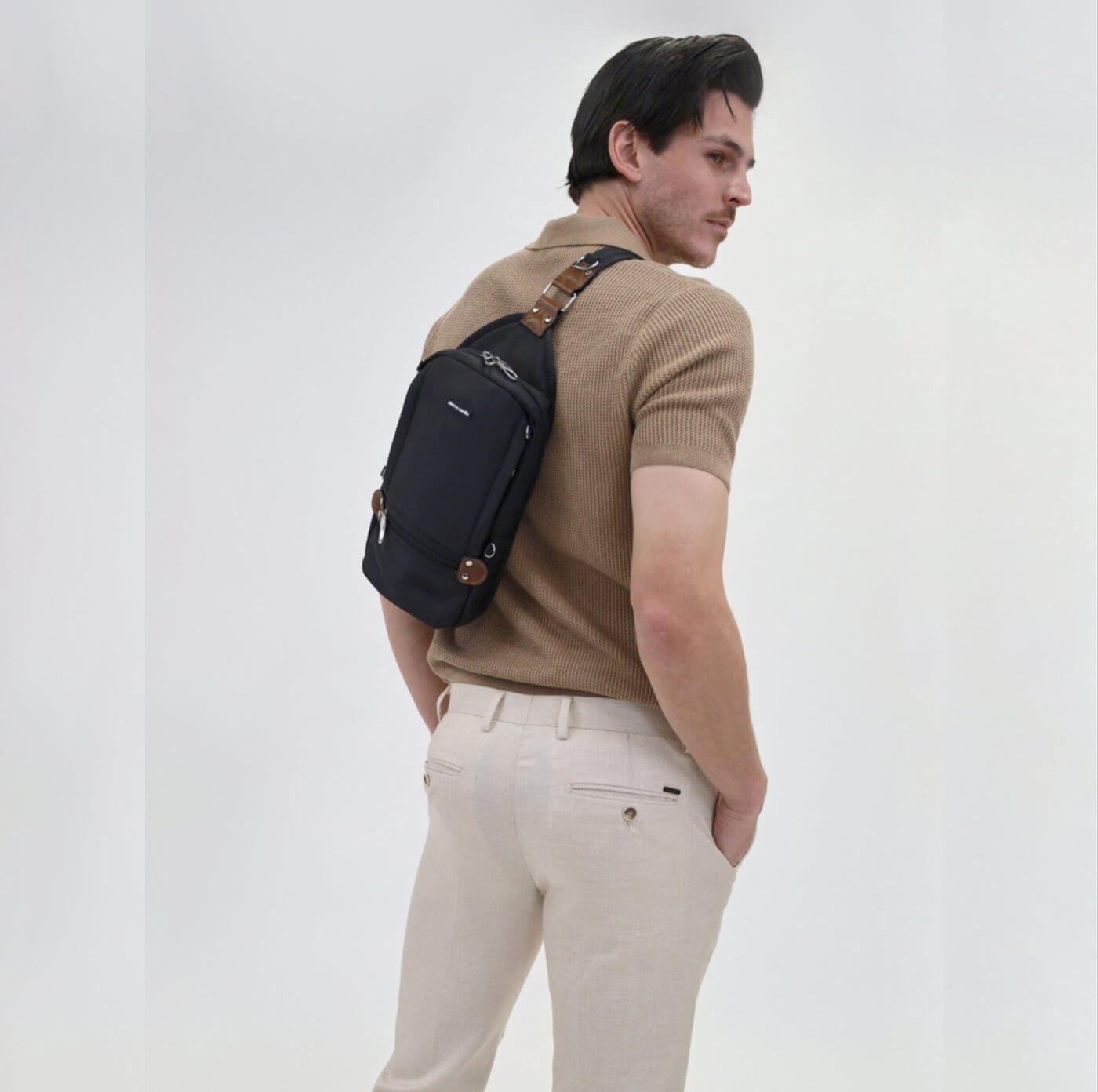 Pierre Cardin PC3270 Nylon Anti-Theft Cross Body Bag/Black