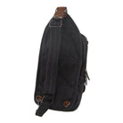 Pierre Cardin Canvas-Leather Crossbody Sling Bag in Black