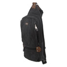 Pierre Cardin Canvas-Leather Crossbody Sling Bag in Black