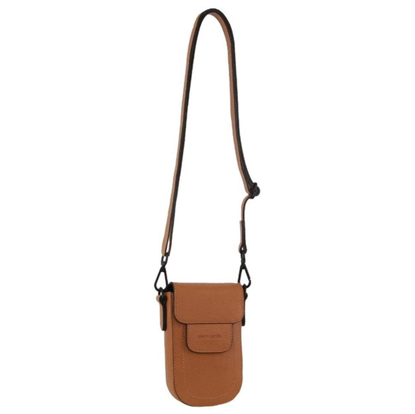 Pierre Cardin Ladies Rustic Leather Phone Bag in Cognac