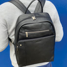 Pierre Cardin Unisex Leather Laptop-Business Backpack in Black
