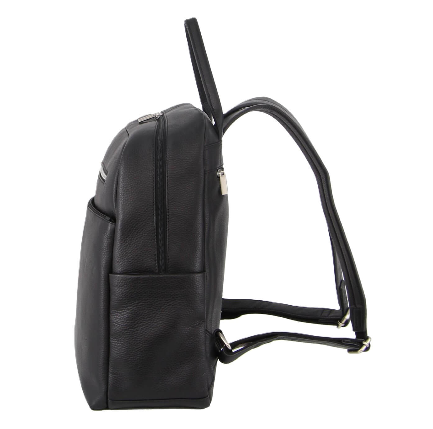 Pierre Cardin Unisex Leather Laptop-Business Backpack in Black