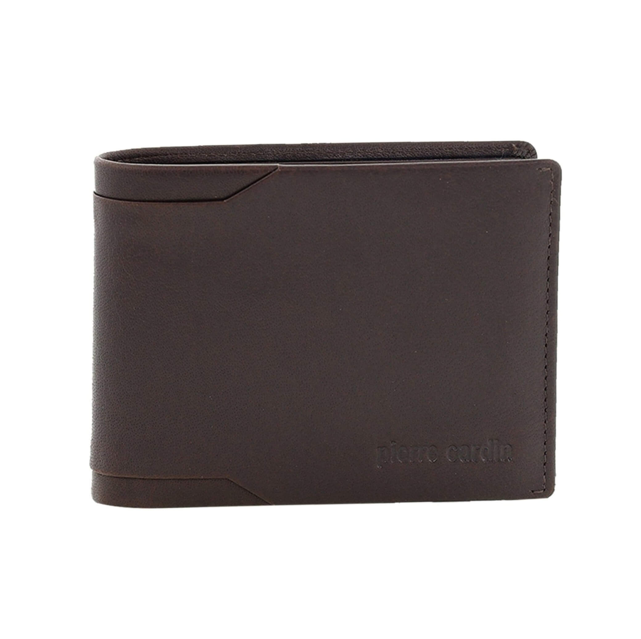 Pierre Cardin Men’s Italian Leather Tri-fold Wallet in Chocolate
