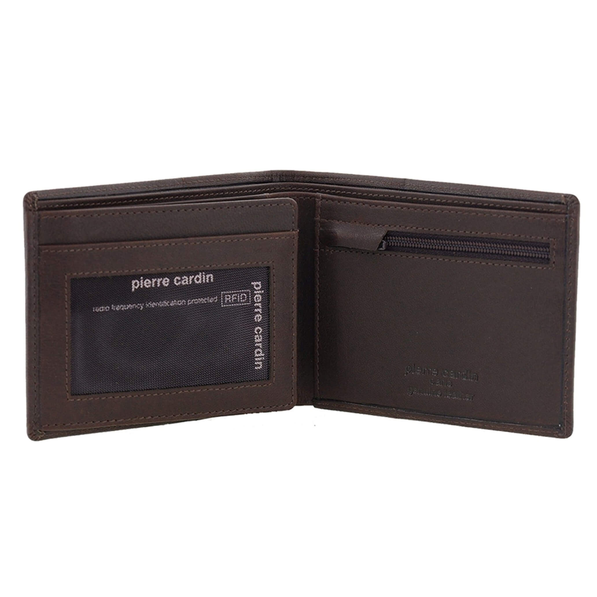 Pierre Cardin Men’s Italian Leather Tri-fold Wallet in Chocolate