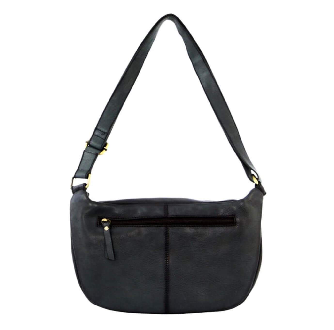 Pierre Cardin Unisex Burnished Leather Sling Bag in Black