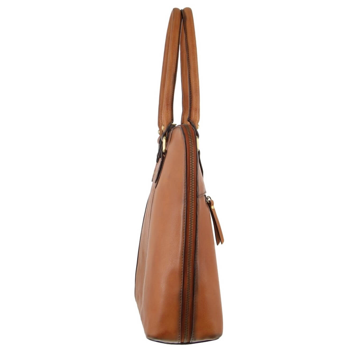 Pierre Cardin Burnished Leather Ladies Computer Bag in Cognac