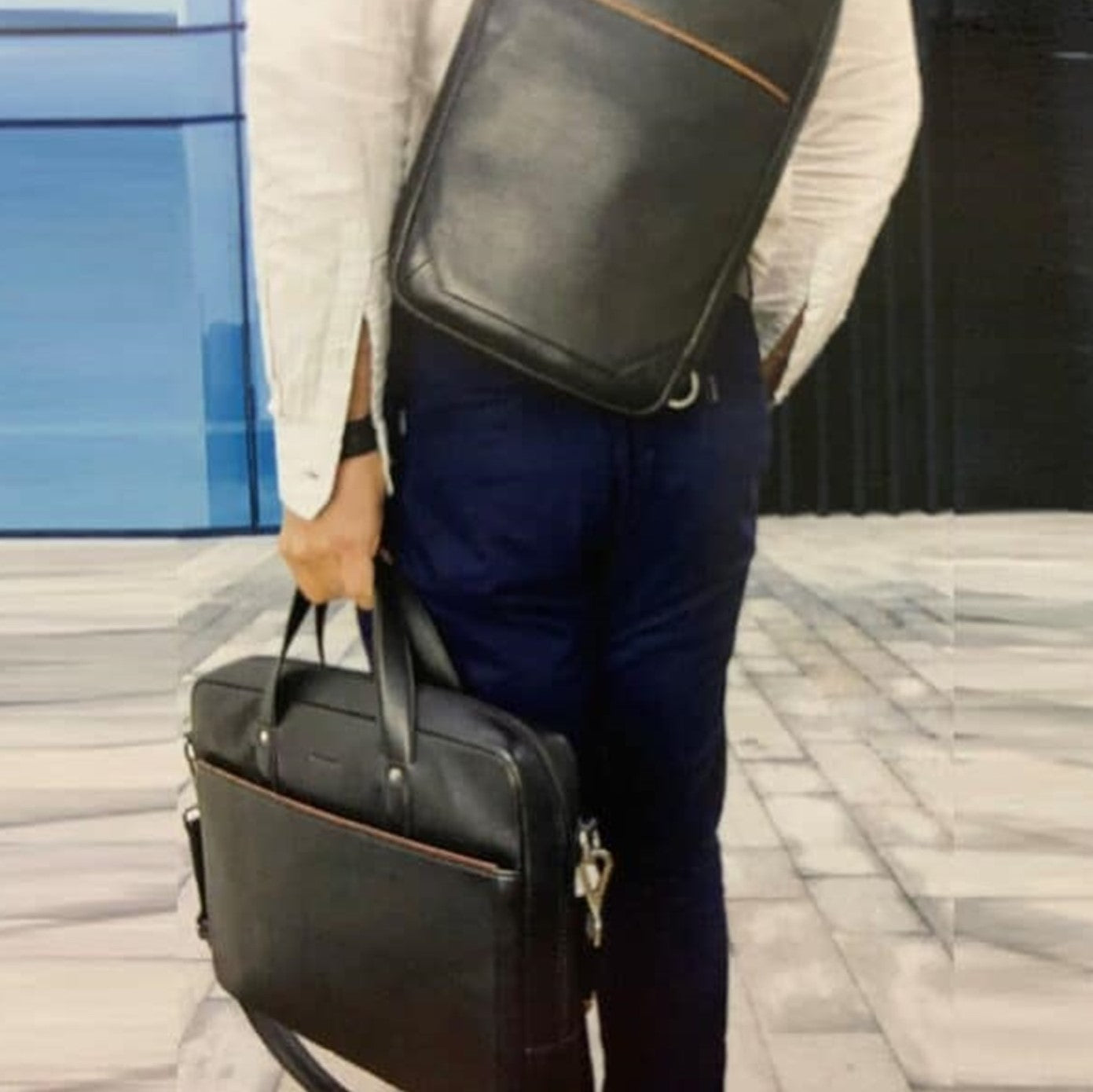 Pierre Cardin Leather Multi-Compartment Business Bag