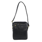Pierre Cardin Men's Rustic Leather Crossbody Bag in Black