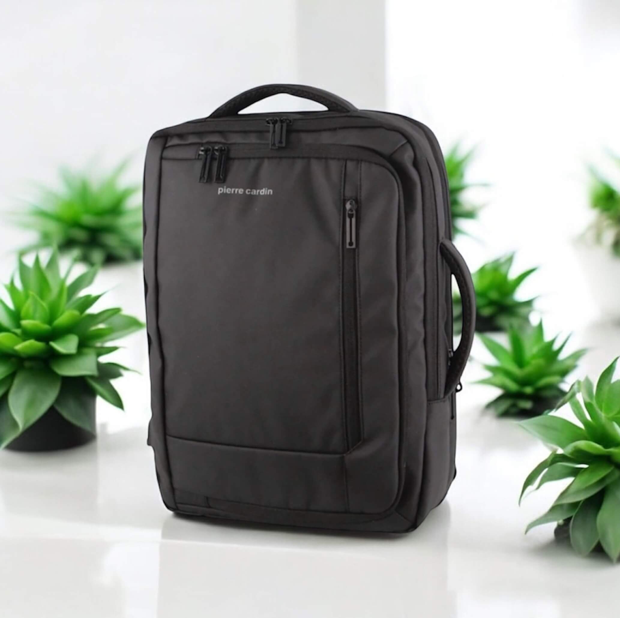 Pierre Cardin Nylon Travel and Business Backpack in Black