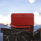 Pierre Cardin Women’s Leather Zip-around Wallet in Red