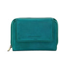 Pierre Cardin Women’s Leather Compact RFID Bi-Fold Wallet in Aqua