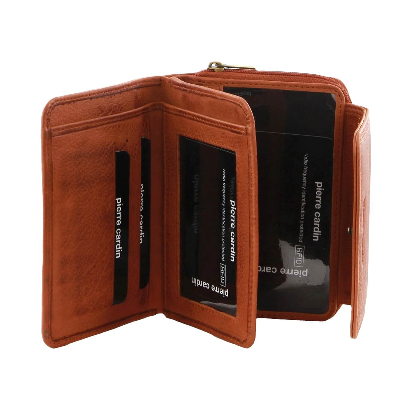 Pierre Cardin Women’s Leather Bi-Fold Wallet in Cognac